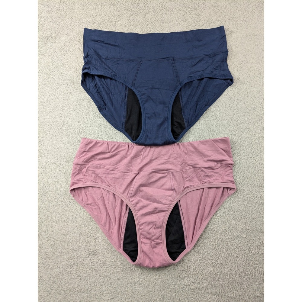 Innersy Womens High Waisted Period Underwear 2 Pair Pink Blue XL WU324017D50XL